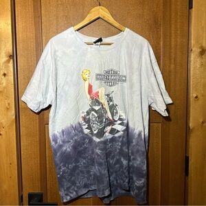 Harley Davidson 2008 Motorcycle T-Shirt Men's XL Pinup Girl Tie Dye Jonesboro